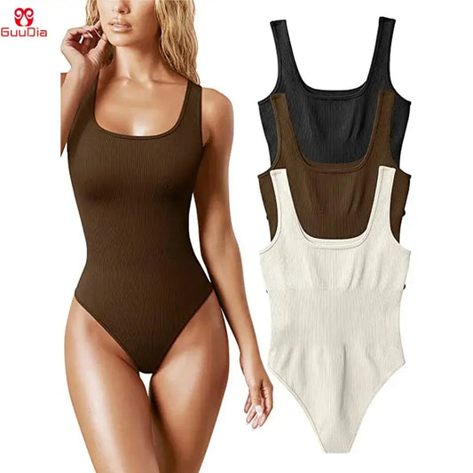 GUUDIA Ribbed Tummy Jumpsuit Daily Shaper